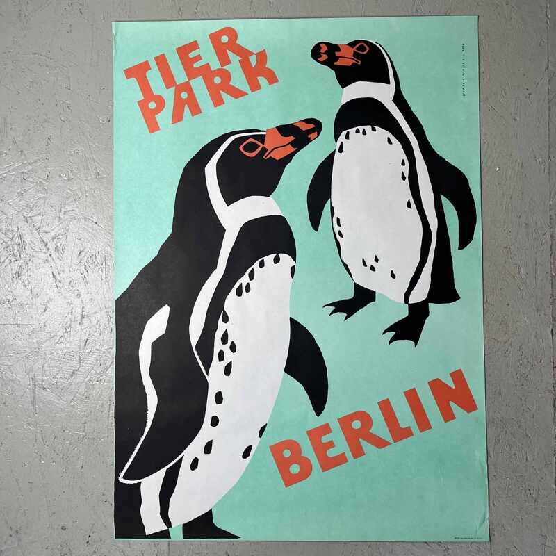 Vintage poster Tierpak Berlin Penguin 1973 Ulrich Nagel
