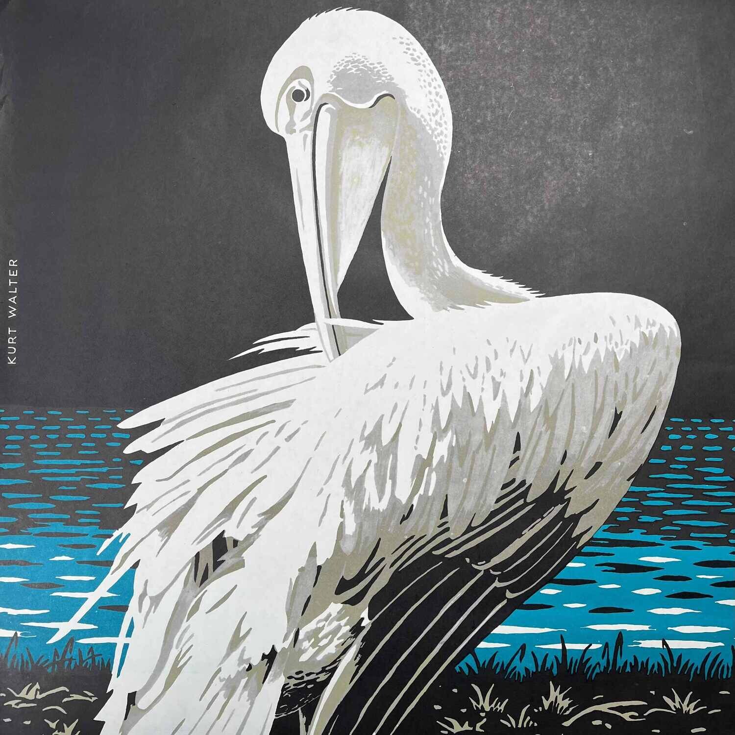 Vintage affiche Tierpak Berlin Pelikaan 1978 Kurt Walter