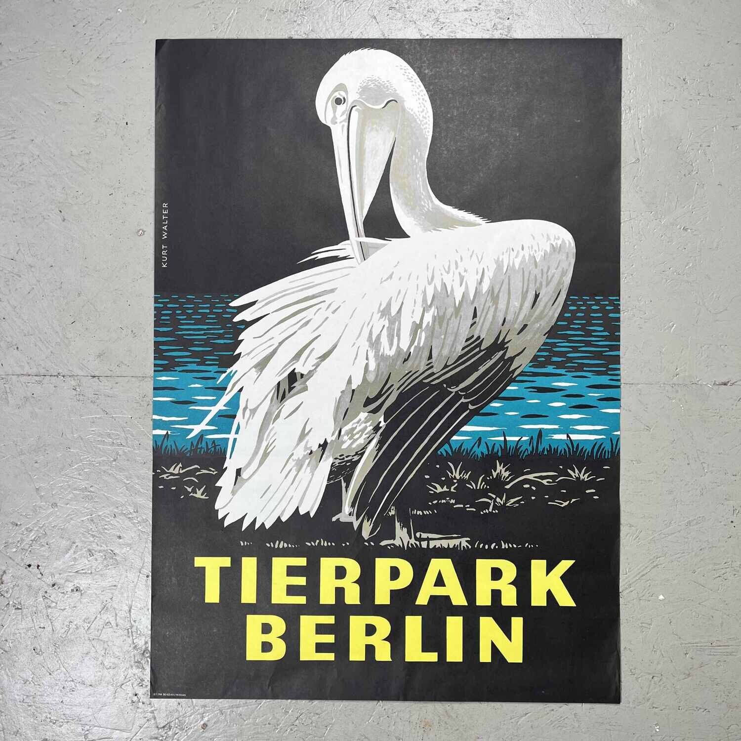 Vintage affiche Tierpak Berlin Pelikaan 1978 Kurt Walter