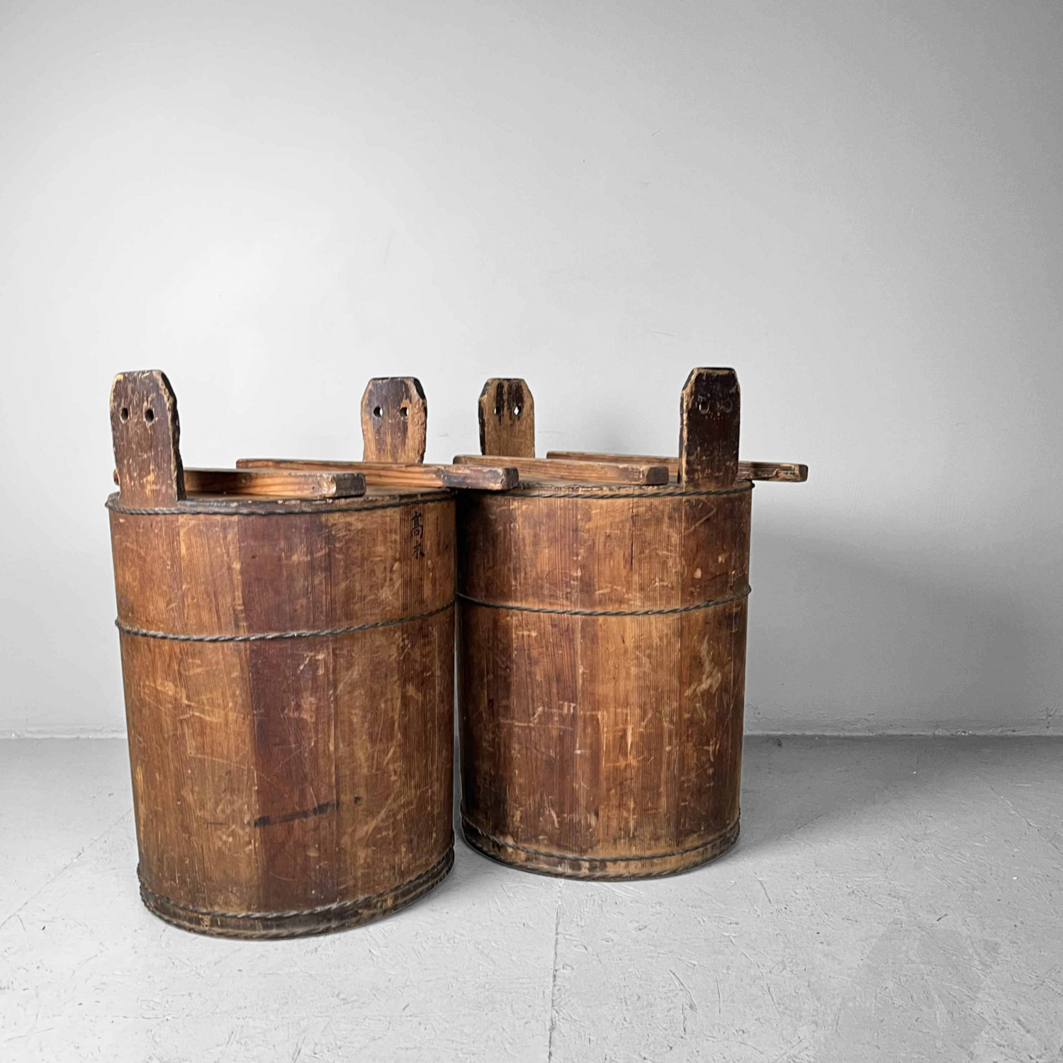 Set antieke houten emmers Japan jaren '20-'30