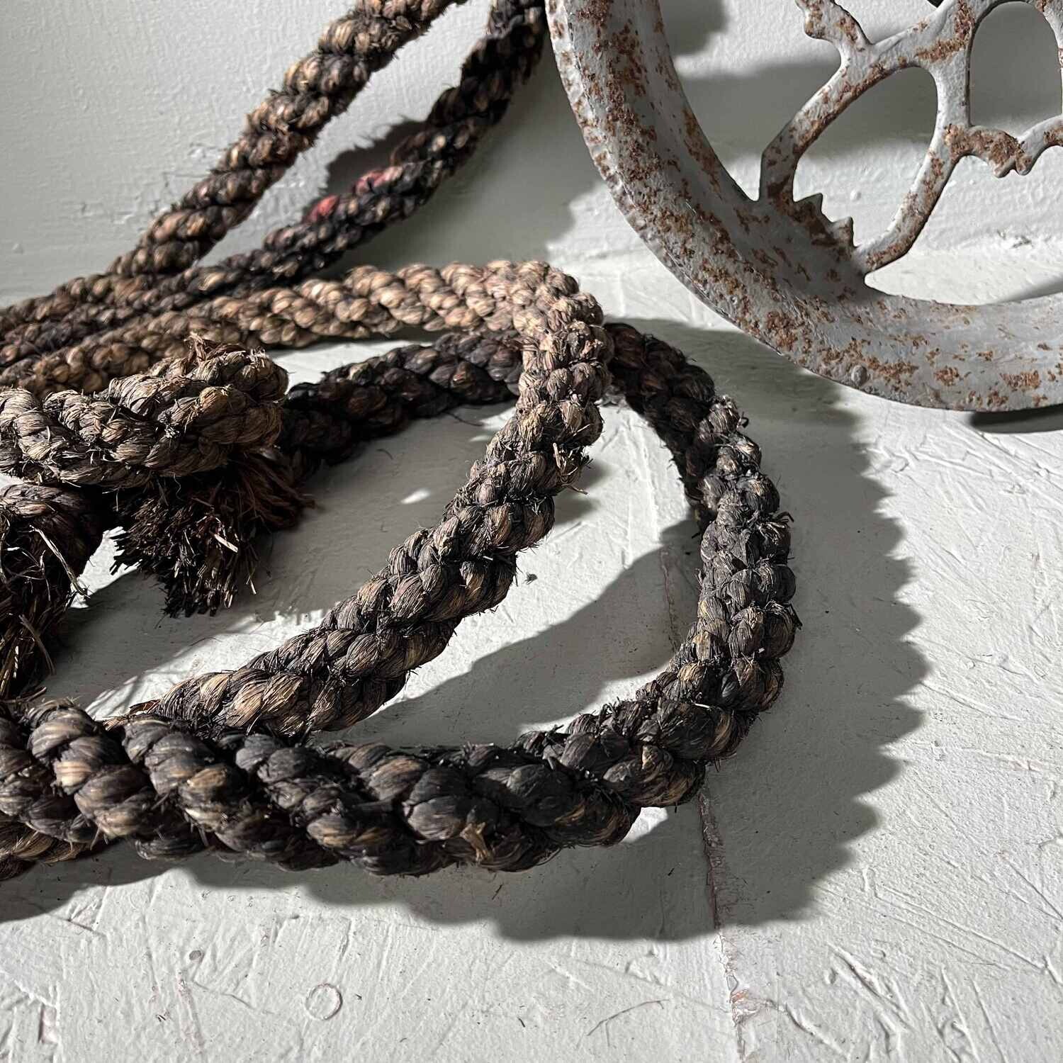 Metalen Antieke Katrol met Touw, Japan, 1890