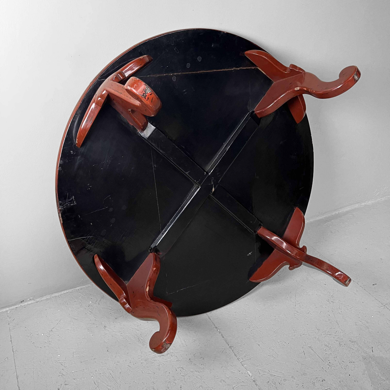 Japanese Negoro Lacquer Chabudai Wabi Sabi Table Meiji Era