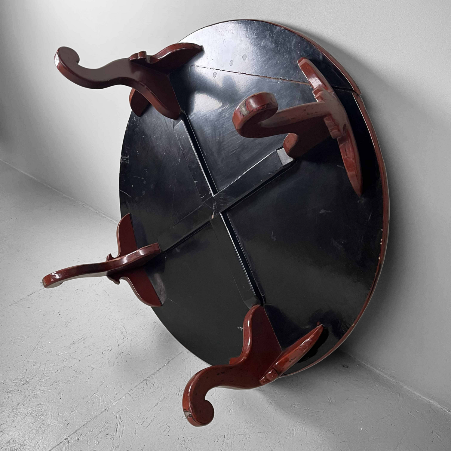 Japanese Negoro Lacquer Chabudai Wabi Sabi Table Meiji Era