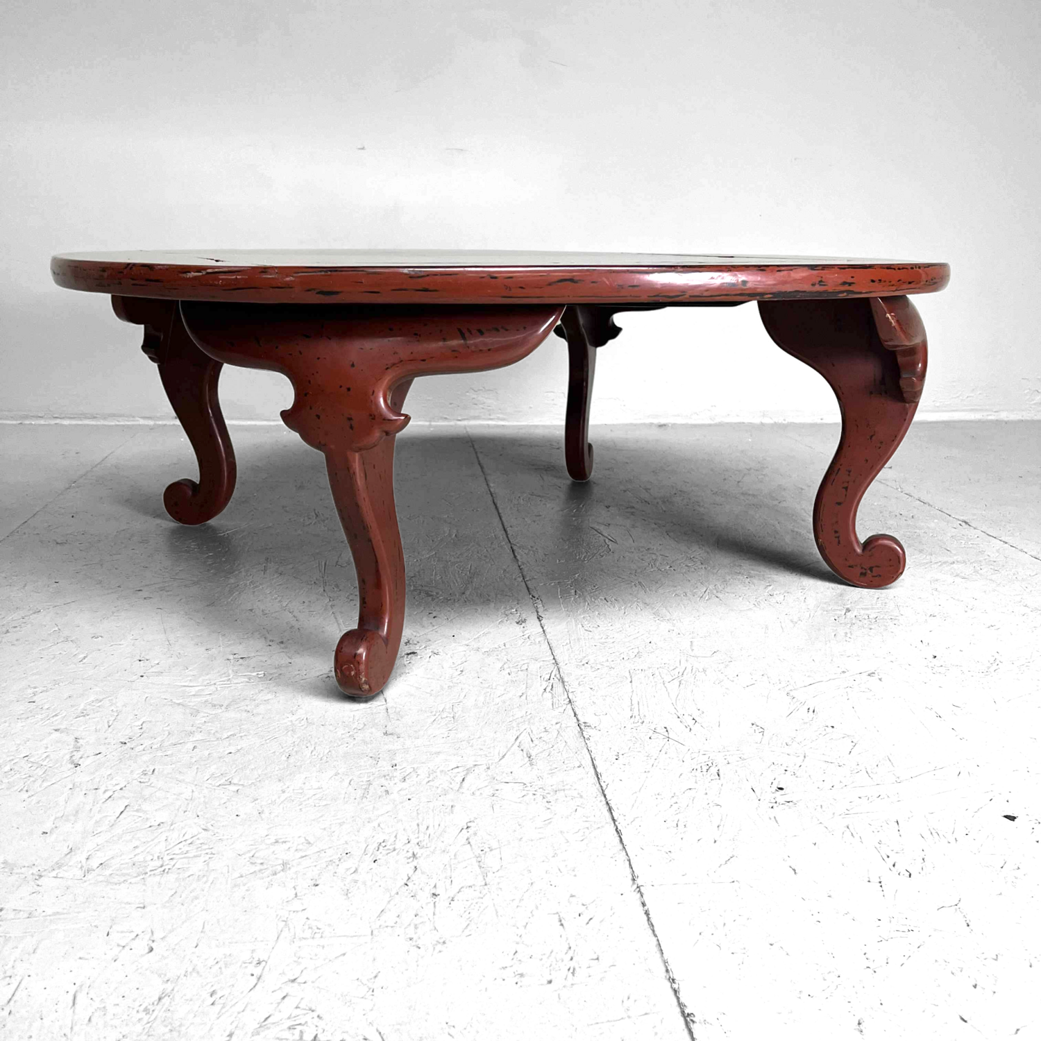 Japanese Negoro Lacquer Chabudai Wabi Sabi Table Meiji Era