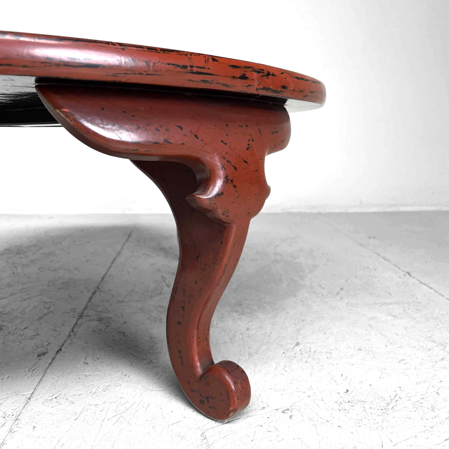 Japanese Negoro Lacquer Chabudai Wabi Sabi Table Meiji Era