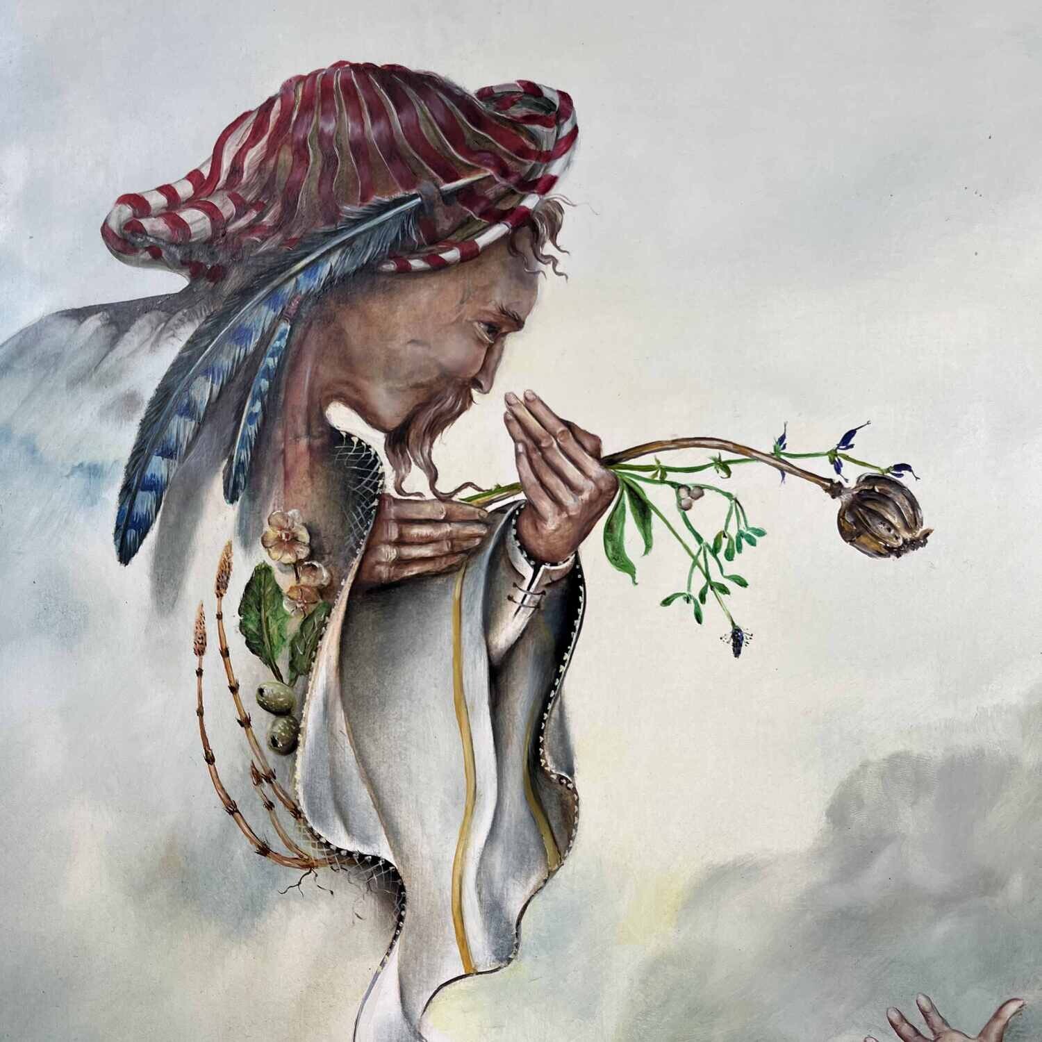 Original Surrealist painting Joseph Laureys (1944-2020)