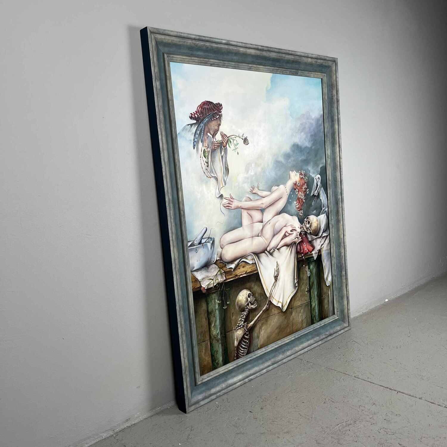 Original Surrealist painting Joseph Laureys (1944-2020)