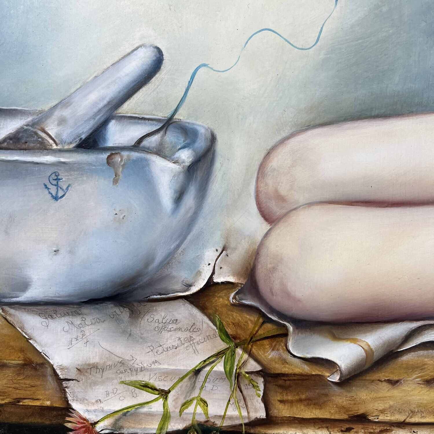 Original Surrealist painting Joseph Laureys (1944-2020)