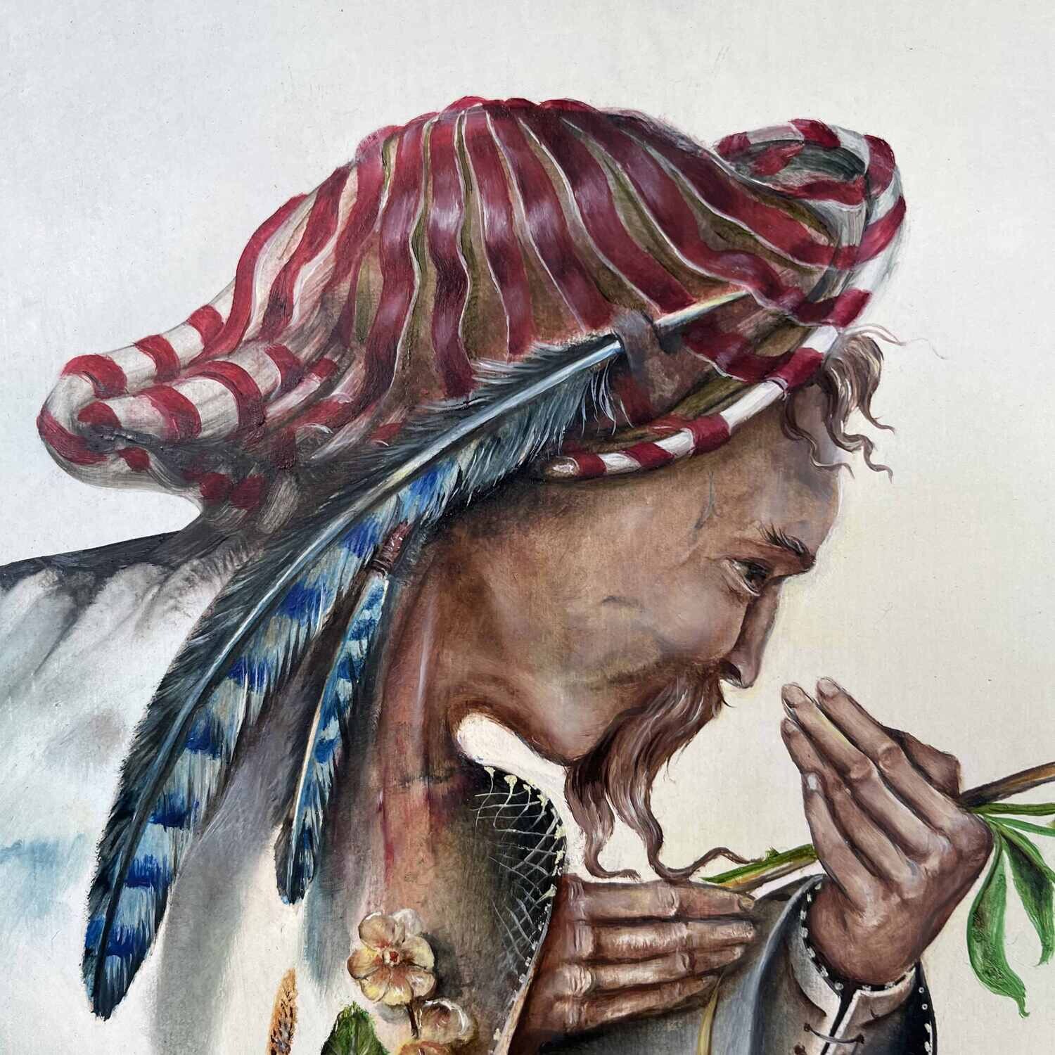 Original Surrealist painting Joseph Laureys (1944-2020)