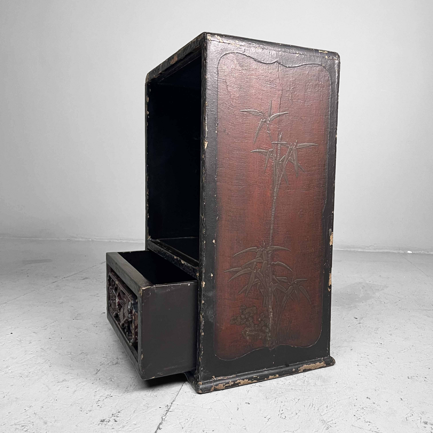 Antiek Japans Displaykastje met Lade - Edo-periode