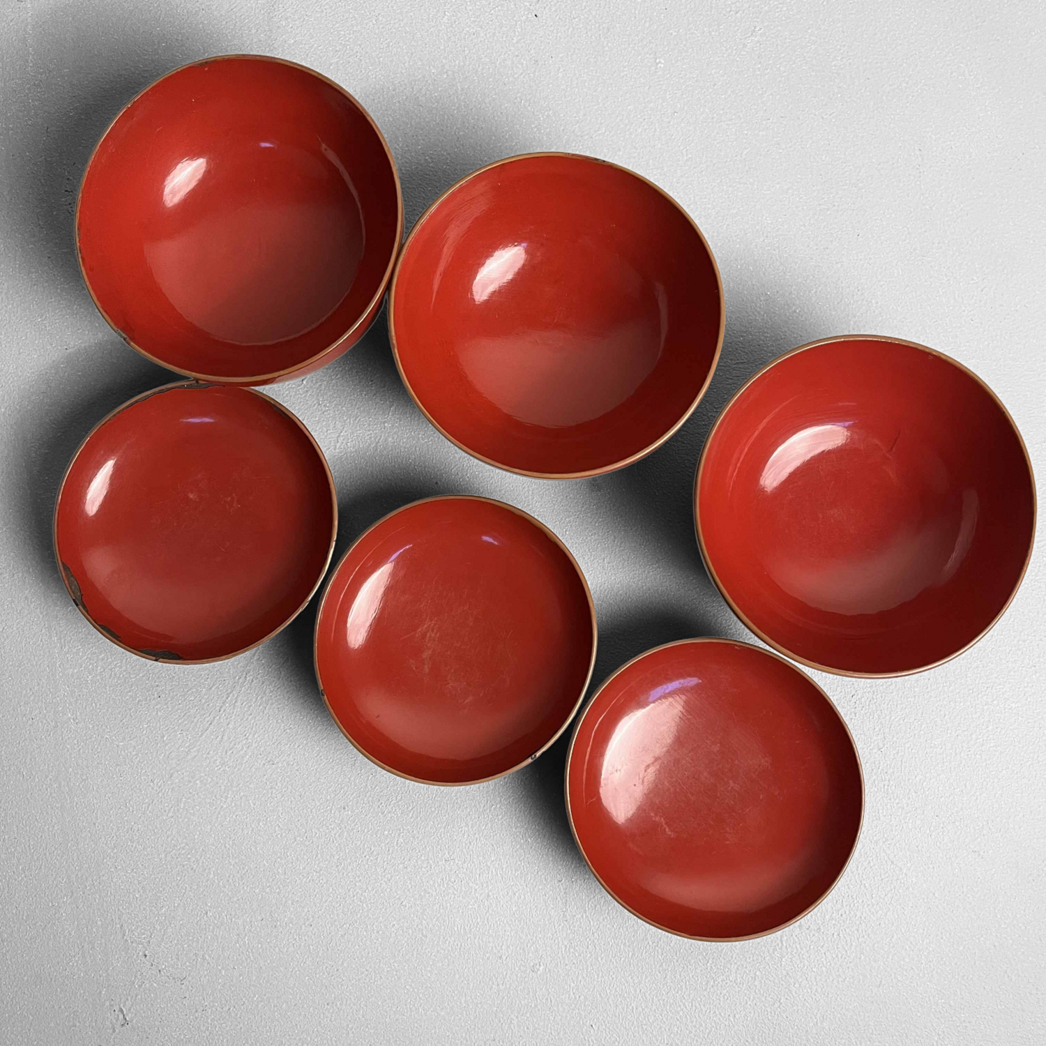 Japanese Lacquer Ware Set of 3- Rice Bowl- Soup Bowl