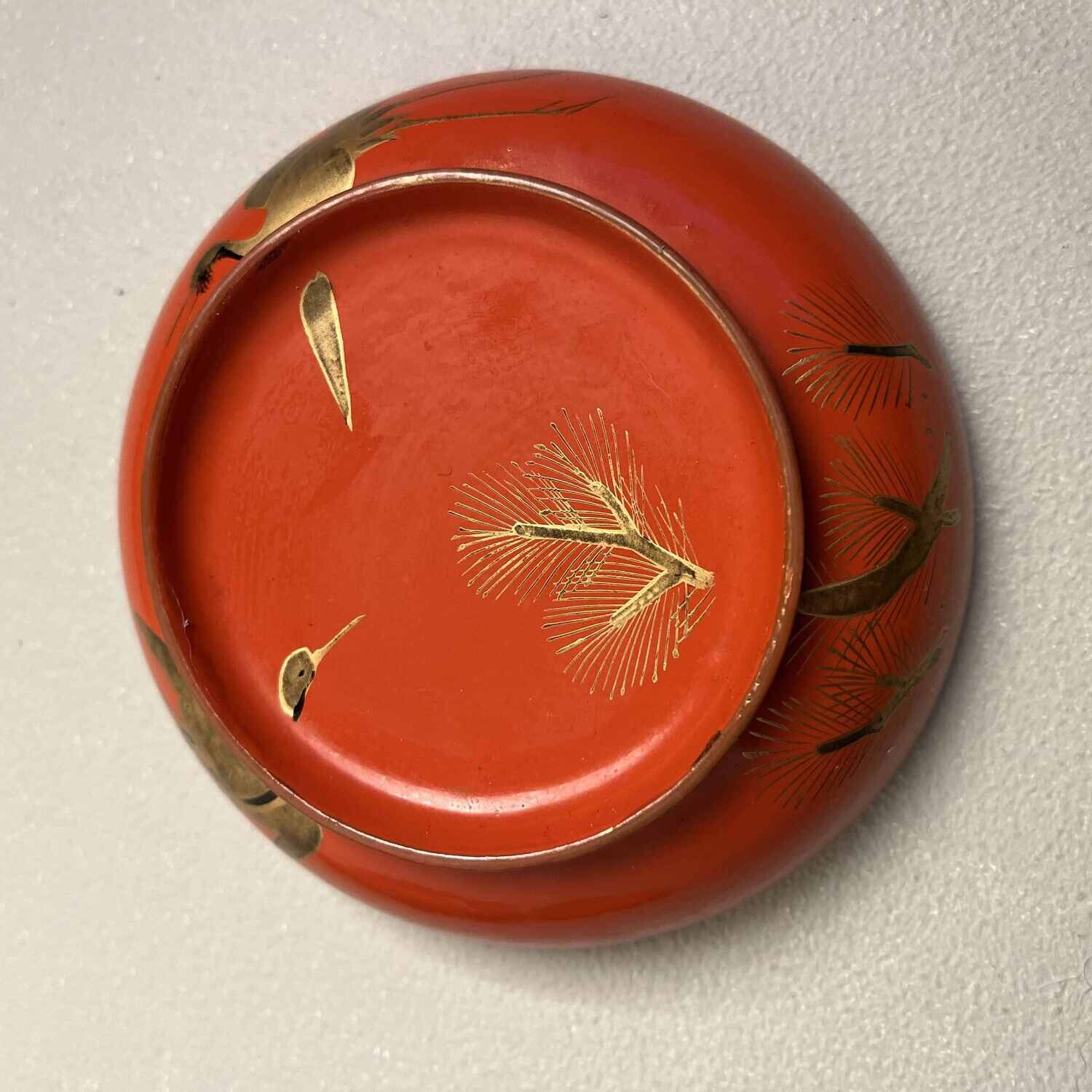 'Kraanvogel' Urushi Maki-e Set Rijstkommen Japan (1868-1912)