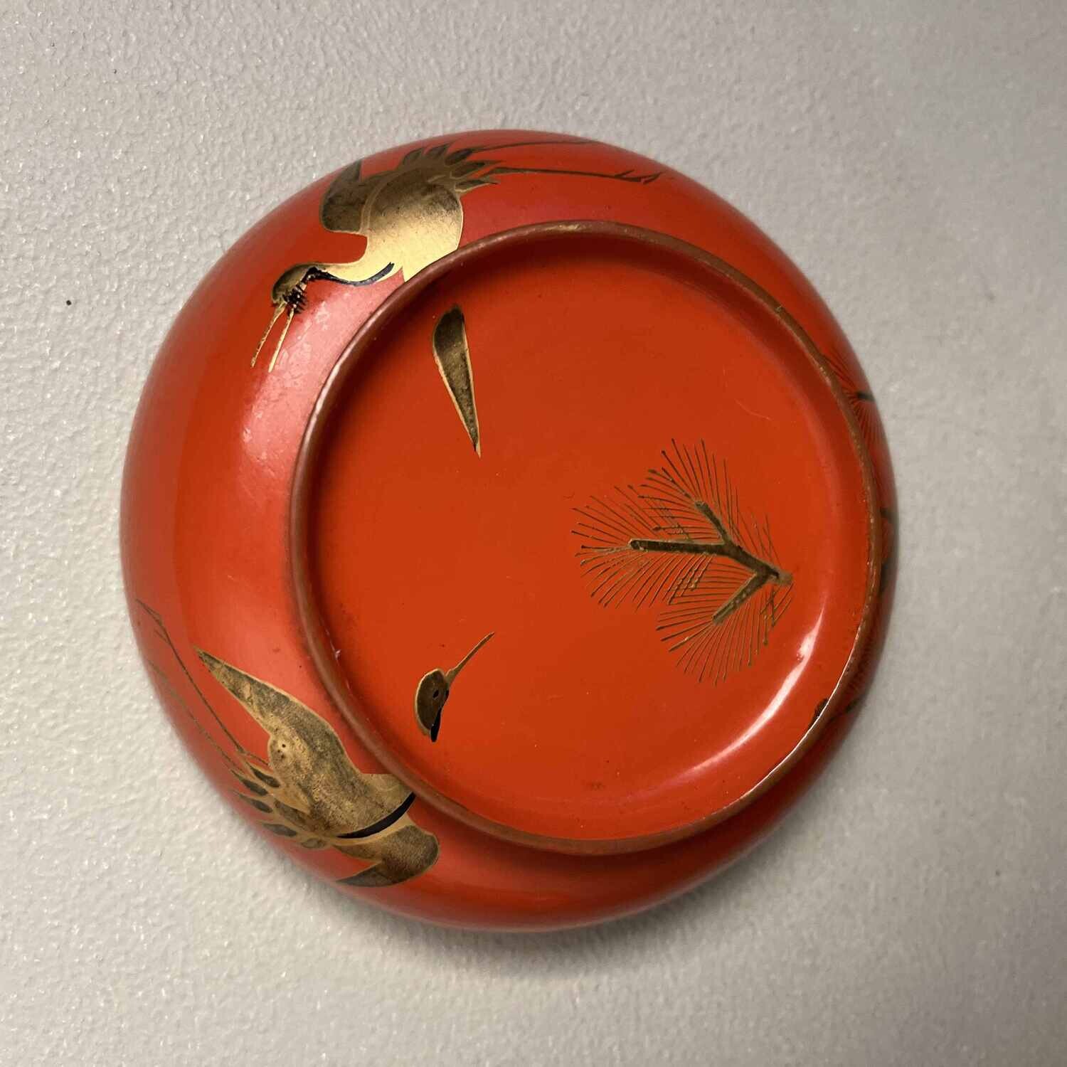 'Kraanvogel' Urushi Maki-e Set Rijstkommen Japan (1868-1912)