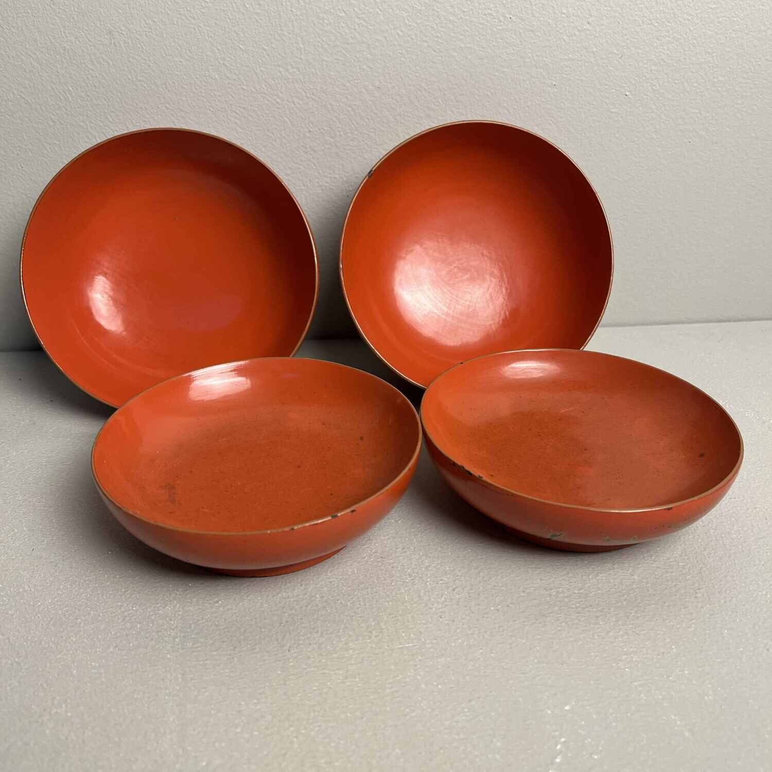 'Kraanvogel' Urushi Maki-e Set Rijstkommen Japan (1868-1912)