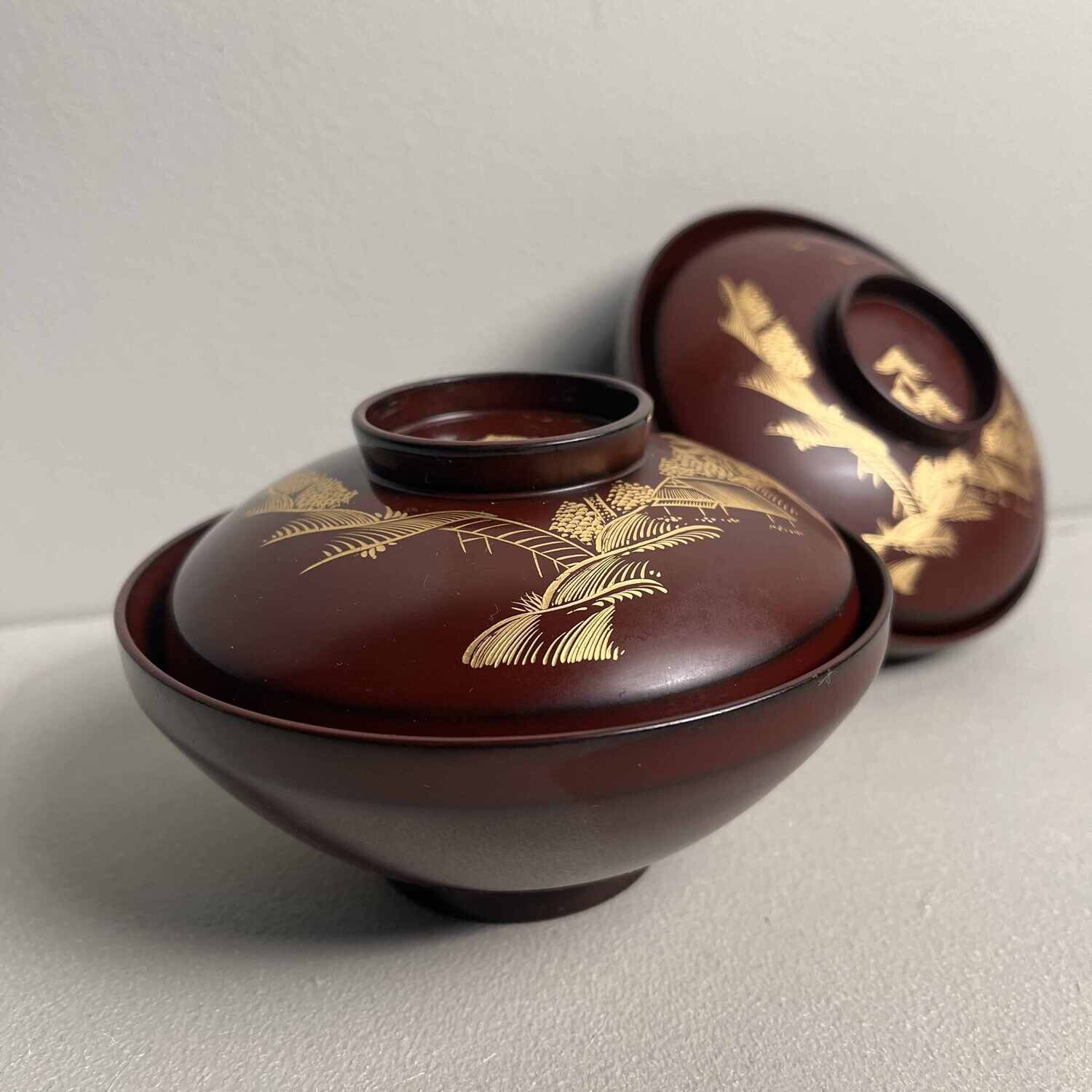 'Landscape' Set of 2 Rice Bowls Japan Shōwa 昭和時代