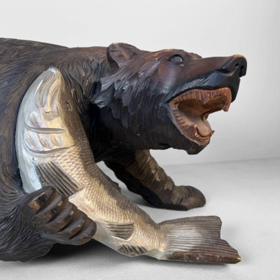 Wooden Bear Hokkaido Kibori Kuma 木彫り熊 Japan