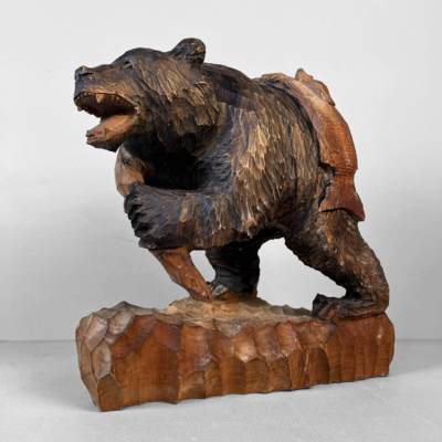Wooden Bear Hokkaido Kibori Kuma 木彫り熊 Japan