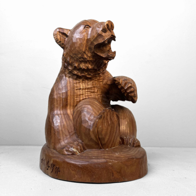 Wooden Bear Hokkaido Kibori Kuma 木彫り熊 Japan