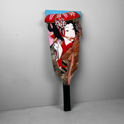 Traditionele Japanse Hagoita Geisha, jaren '60