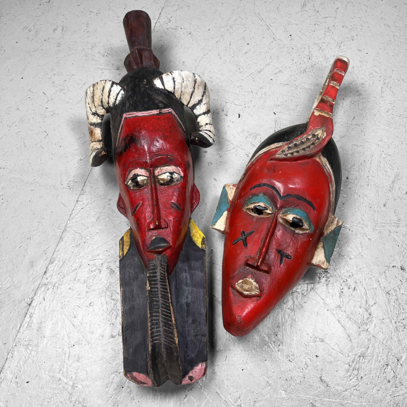 vintage Set of Guro Masks Ivory Coast