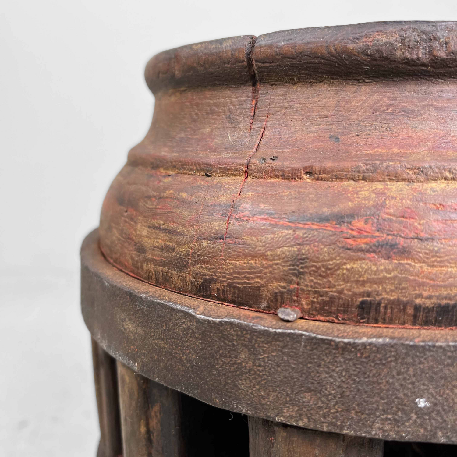 Antique Wooden Wheel Hub Japan.