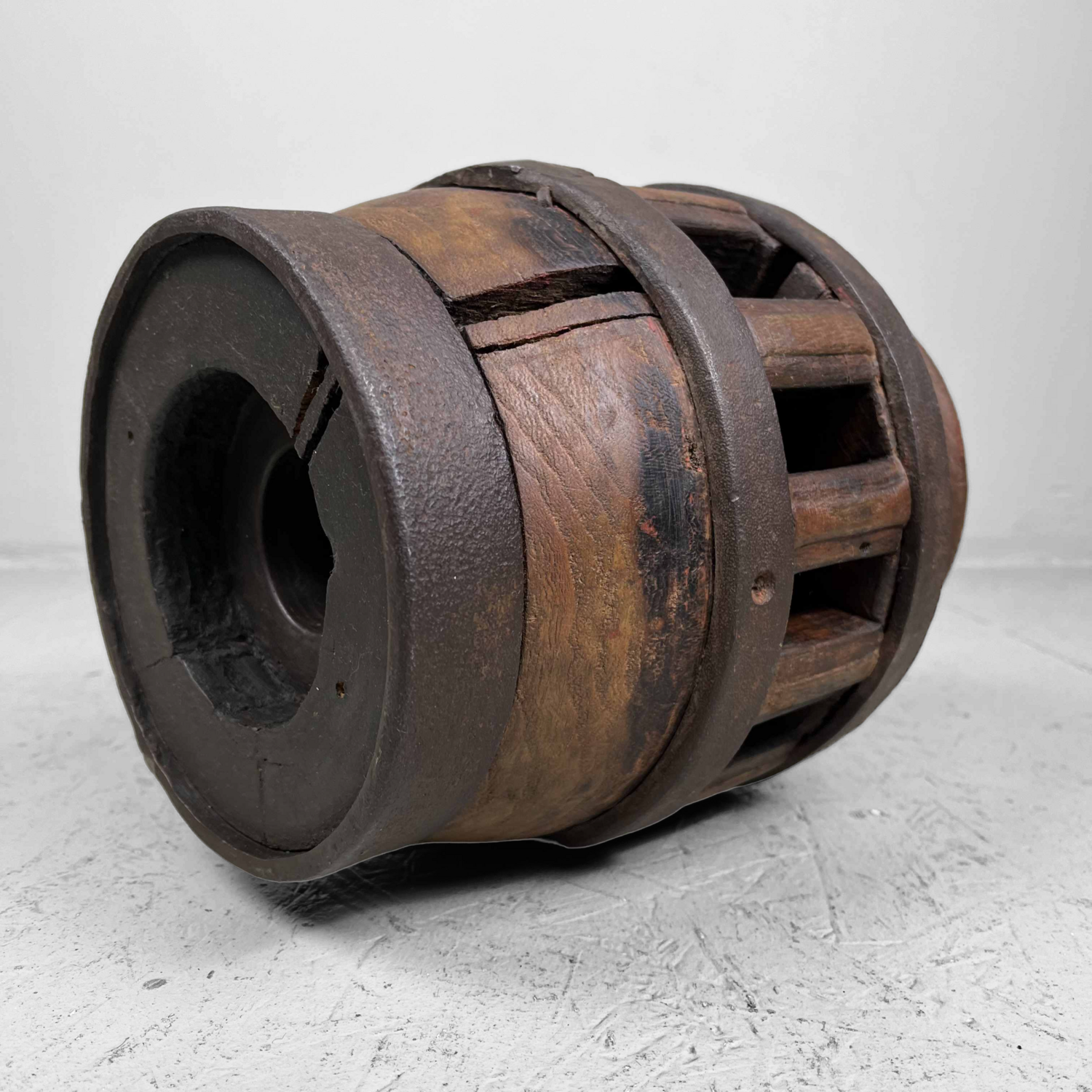 Antique Wooden Wheel Hub Japan.