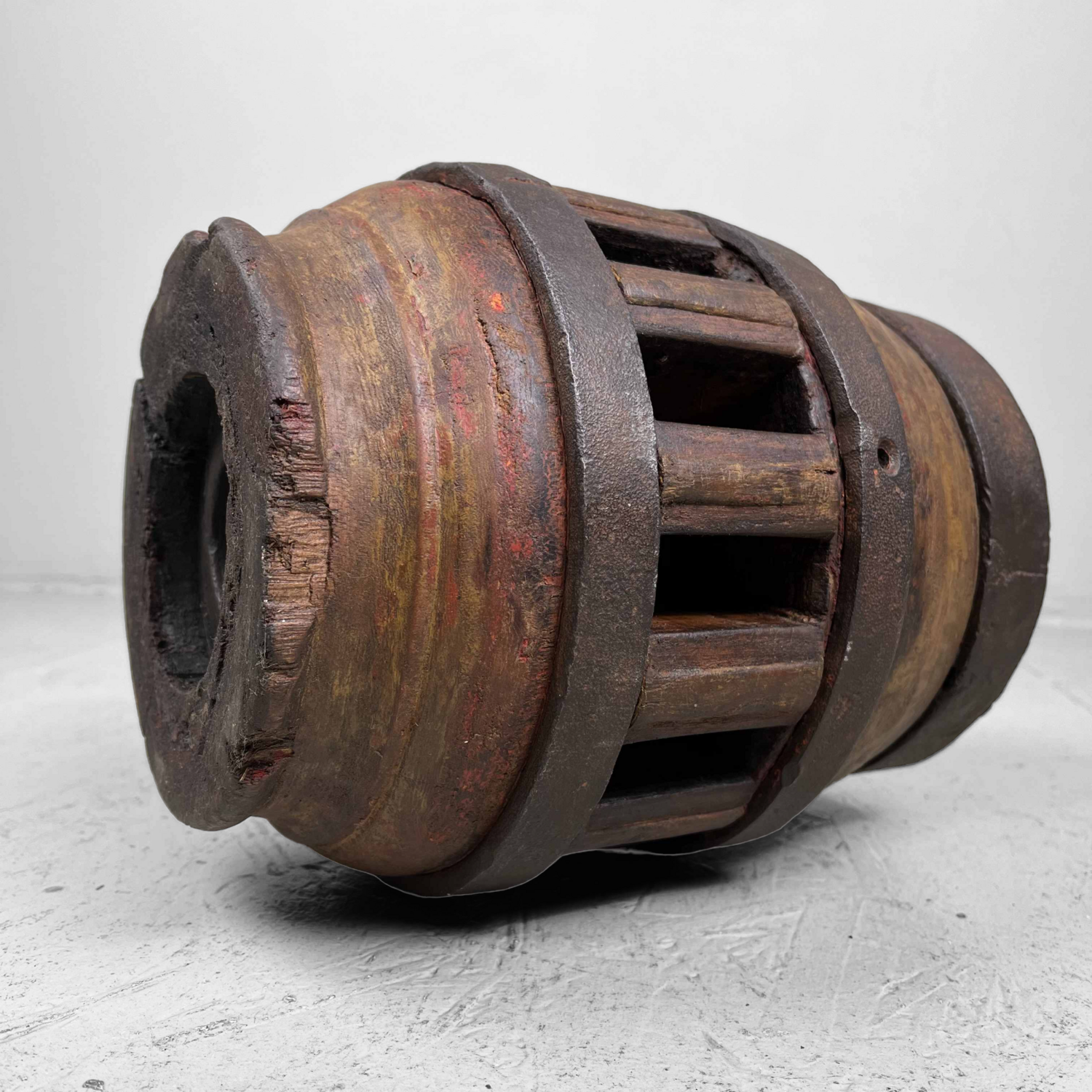 Antique Wooden Wheel Hub Japan.