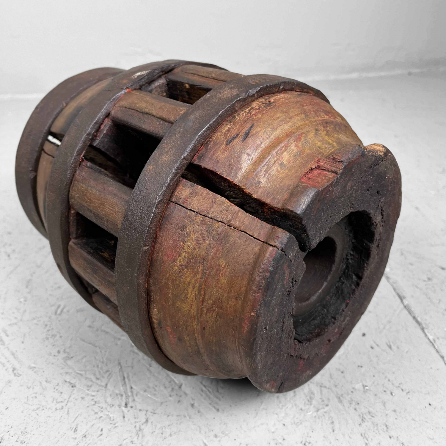 Antique Wooden Wheel Hub Japan.