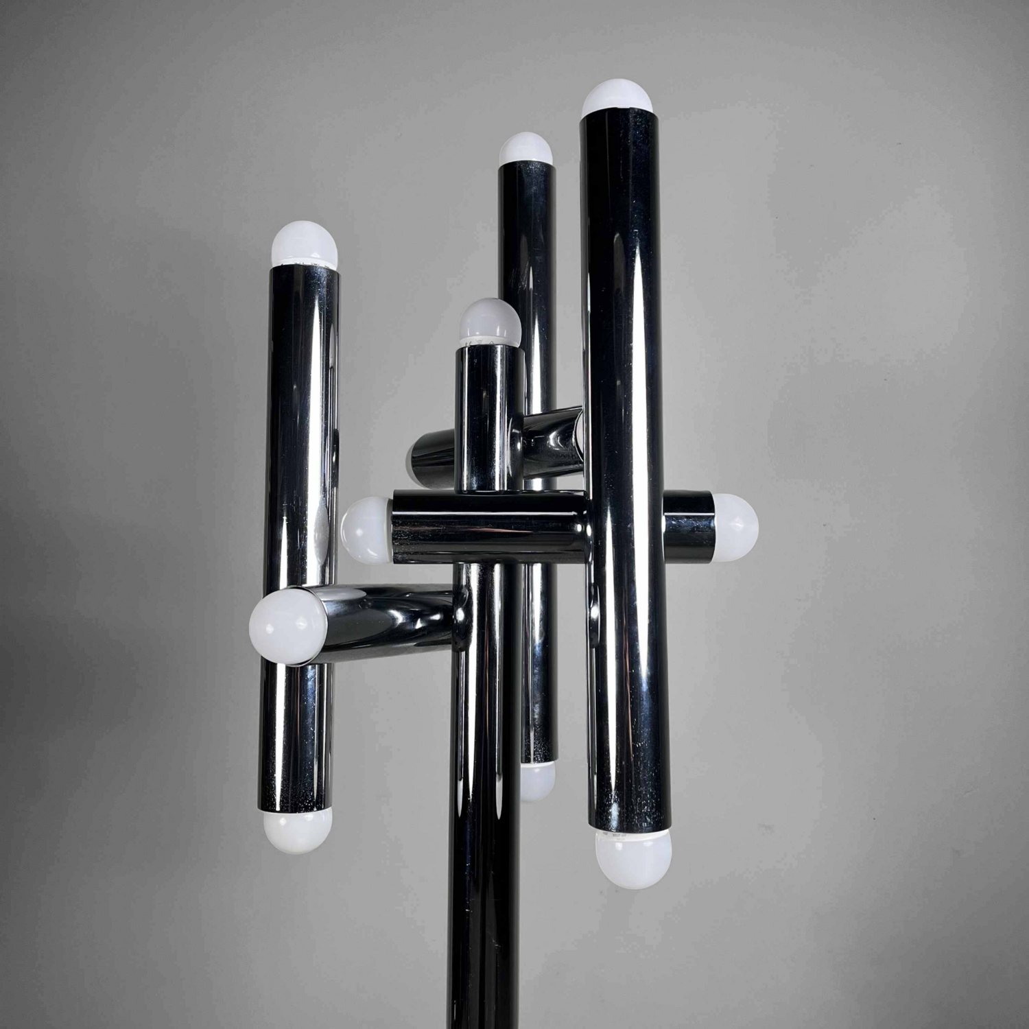 Buisvormige Chrome Design Vloerlamp, Italy