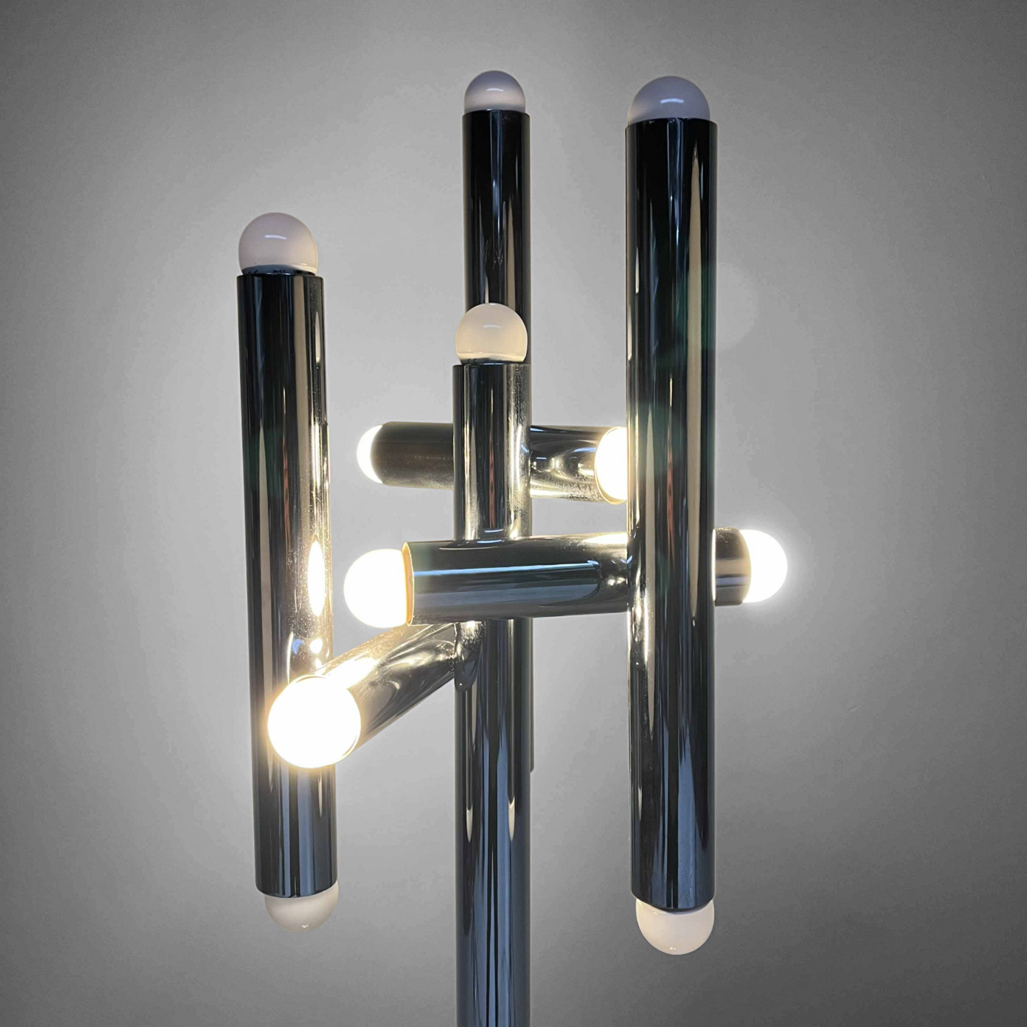 Buisvormige Chrome Design Vloerlamp, Italy