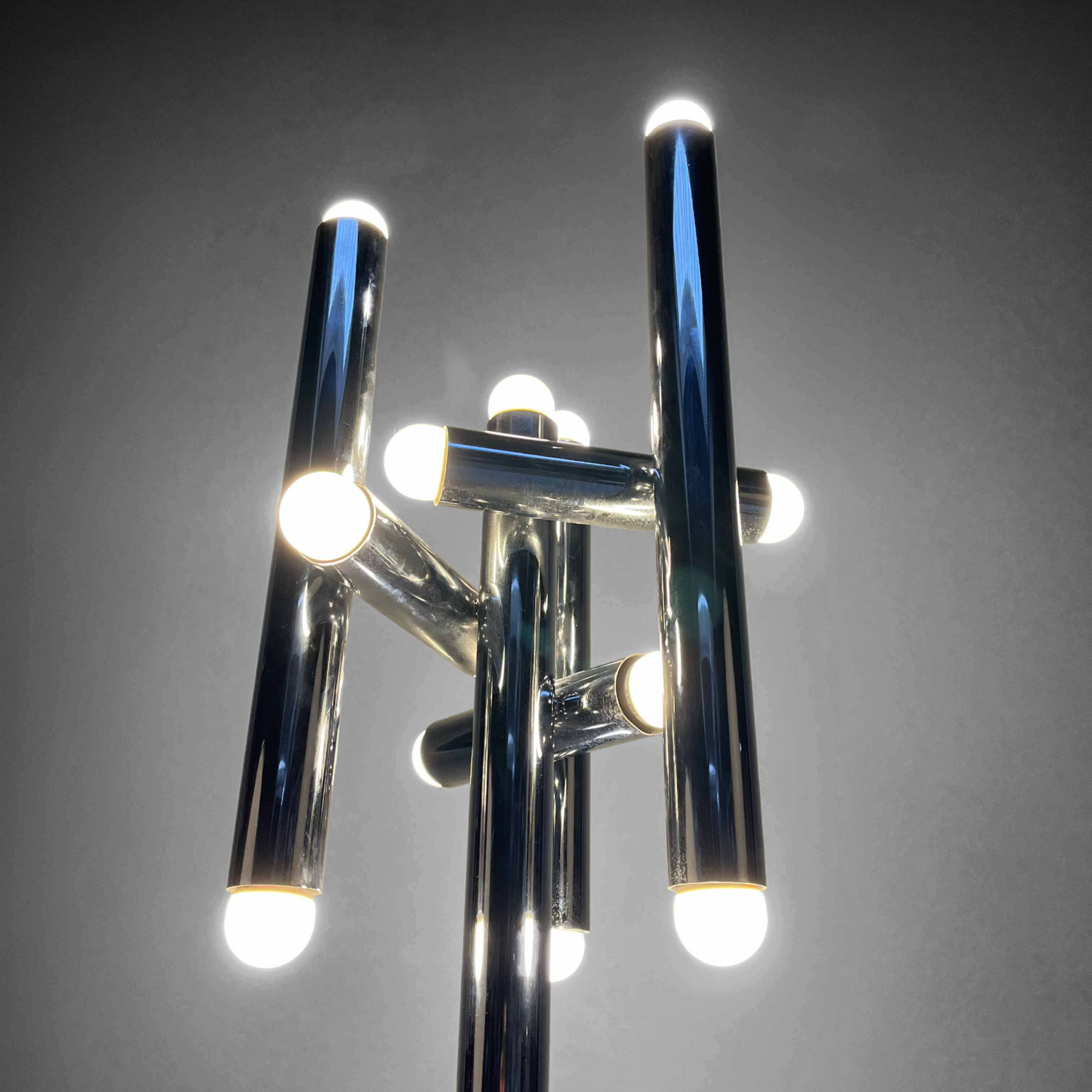 Buisvormige Chrome Design Vloerlamp, Italy