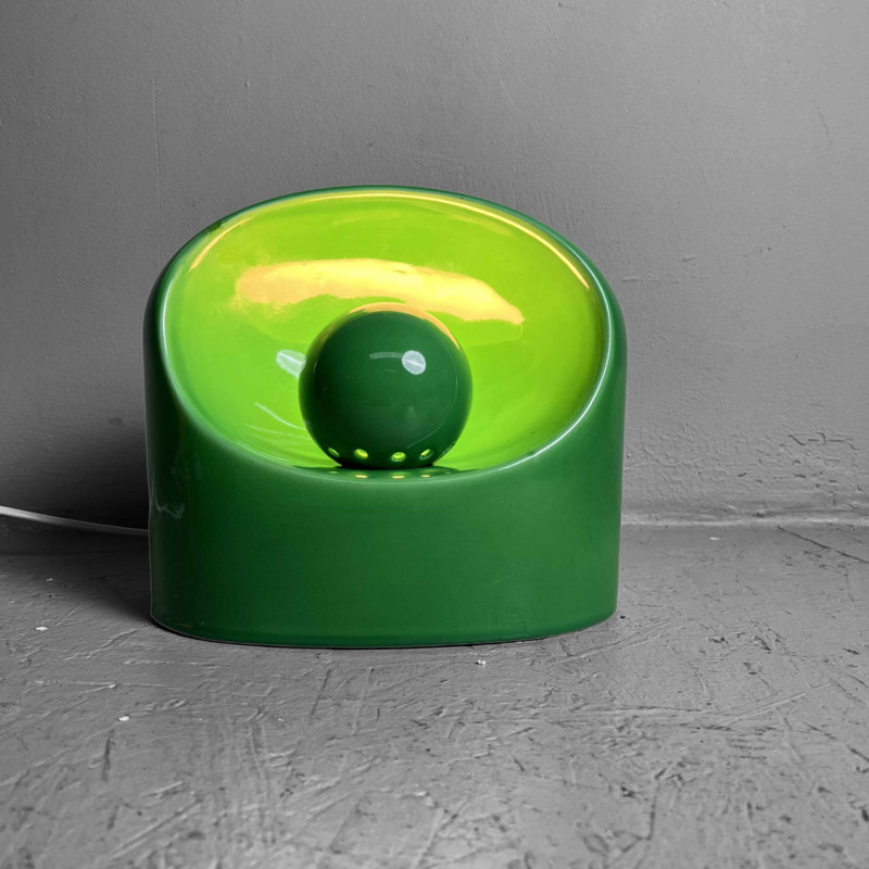 Green Mid Century Ceramic Lamp SC3 by Marcello Cuneo, Italy