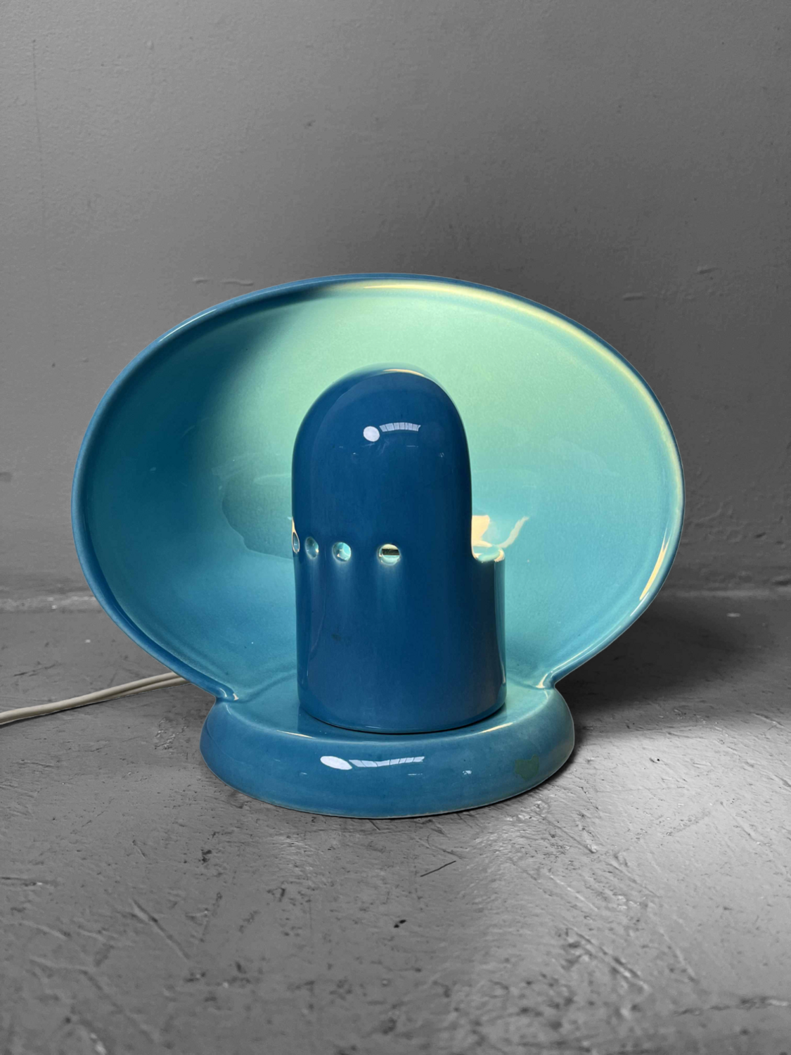 Blauwe Mid Century Ceramic Lamp SC3 door Marcello Cuneo, Italië