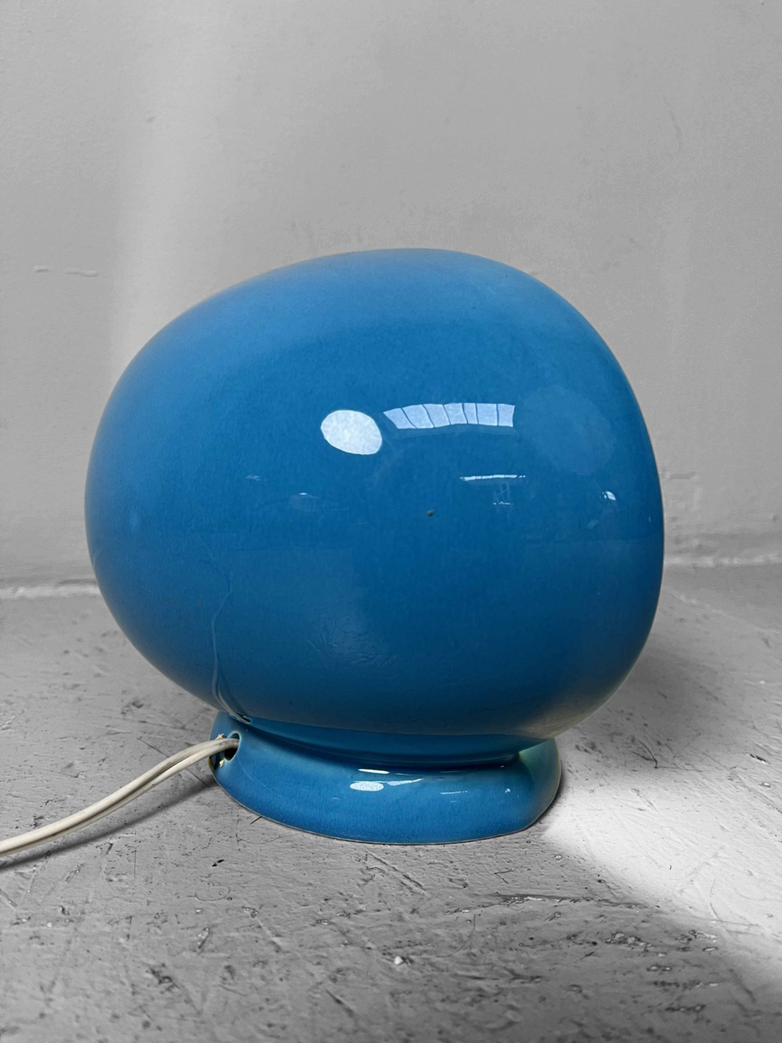 Blauwe Mid Century Ceramic Lamp SC3 door Marcello Cuneo, Italië