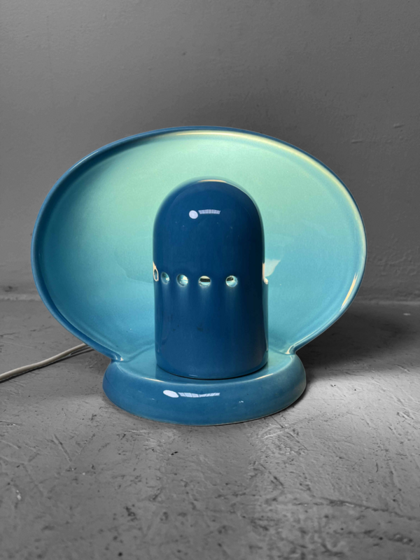 Blue Mid Century Ceramic Lamp SC3 by Marcello Cuneo, Italy