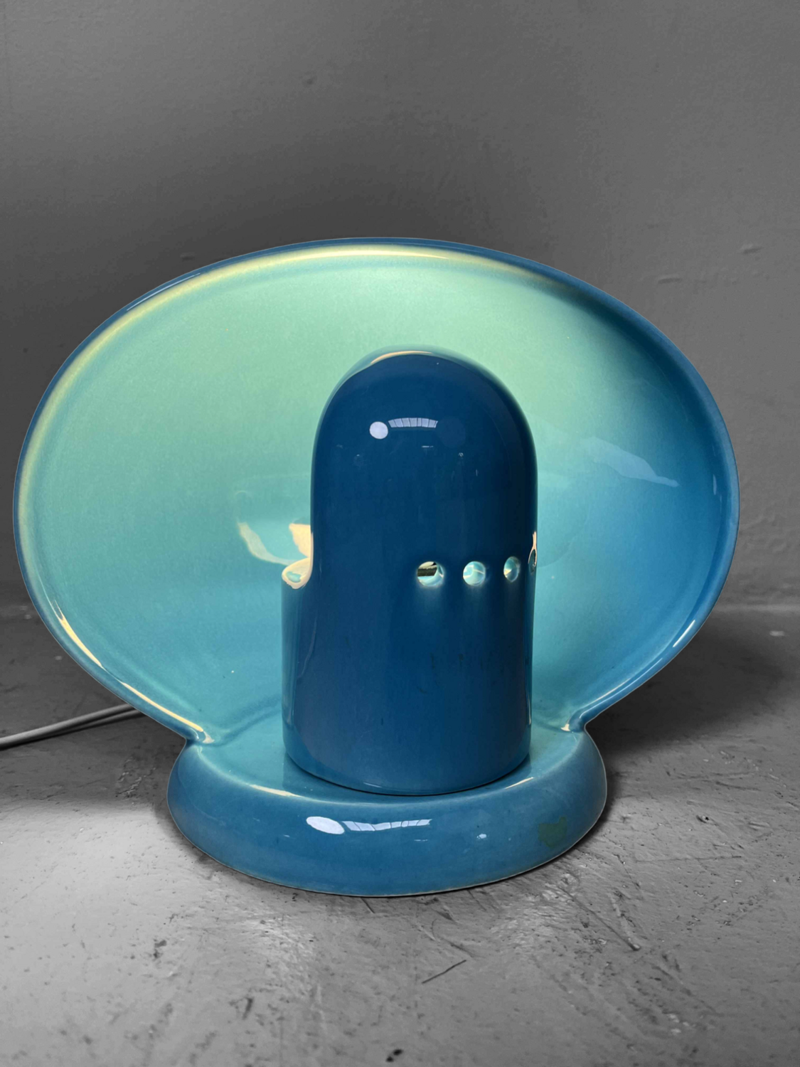 Blauwe Mid Century Ceramic Lamp SC3 door Marcello Cuneo, Italië