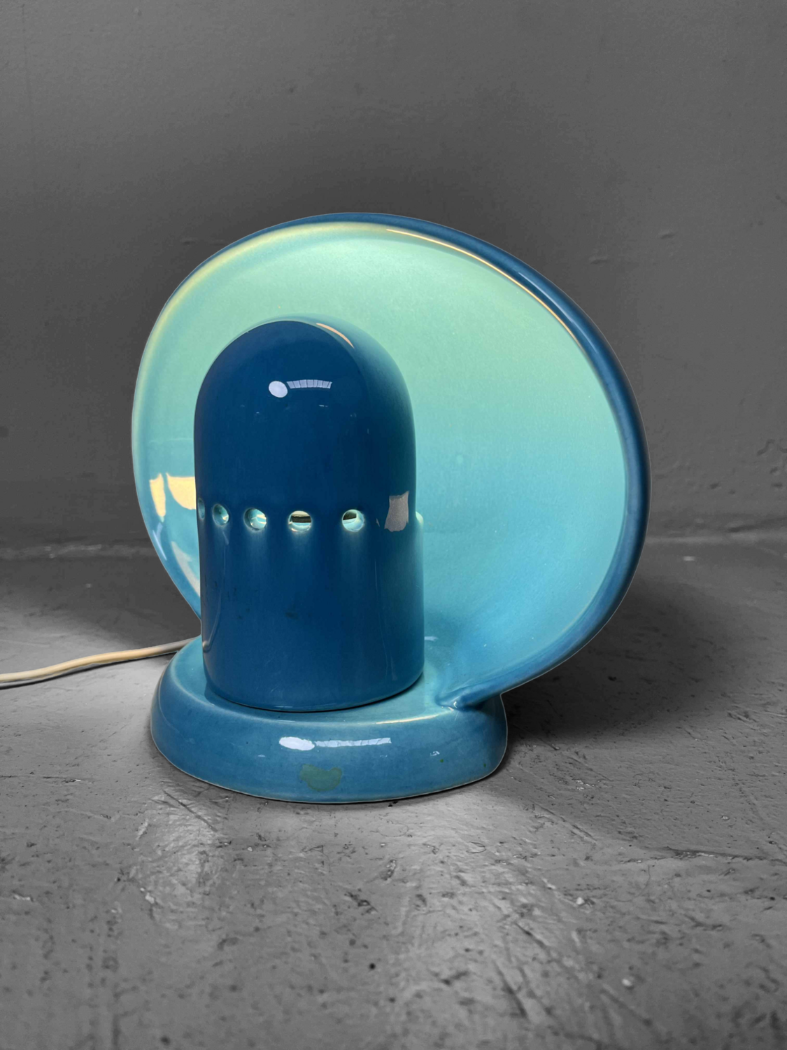 Blauwe Mid Century Ceramic Lamp SC3 door Marcello Cuneo, Italië