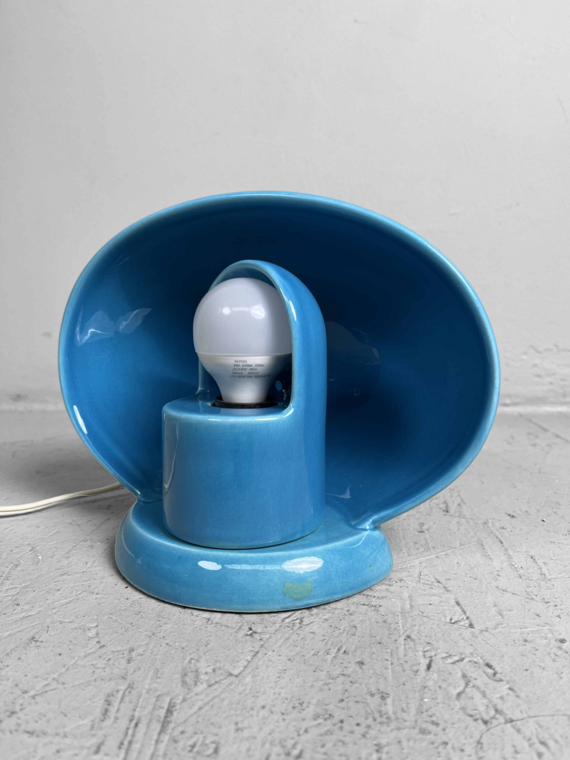 Blauwe Mid Century Ceramic Lamp SC3 door Marcello Cuneo, Italië