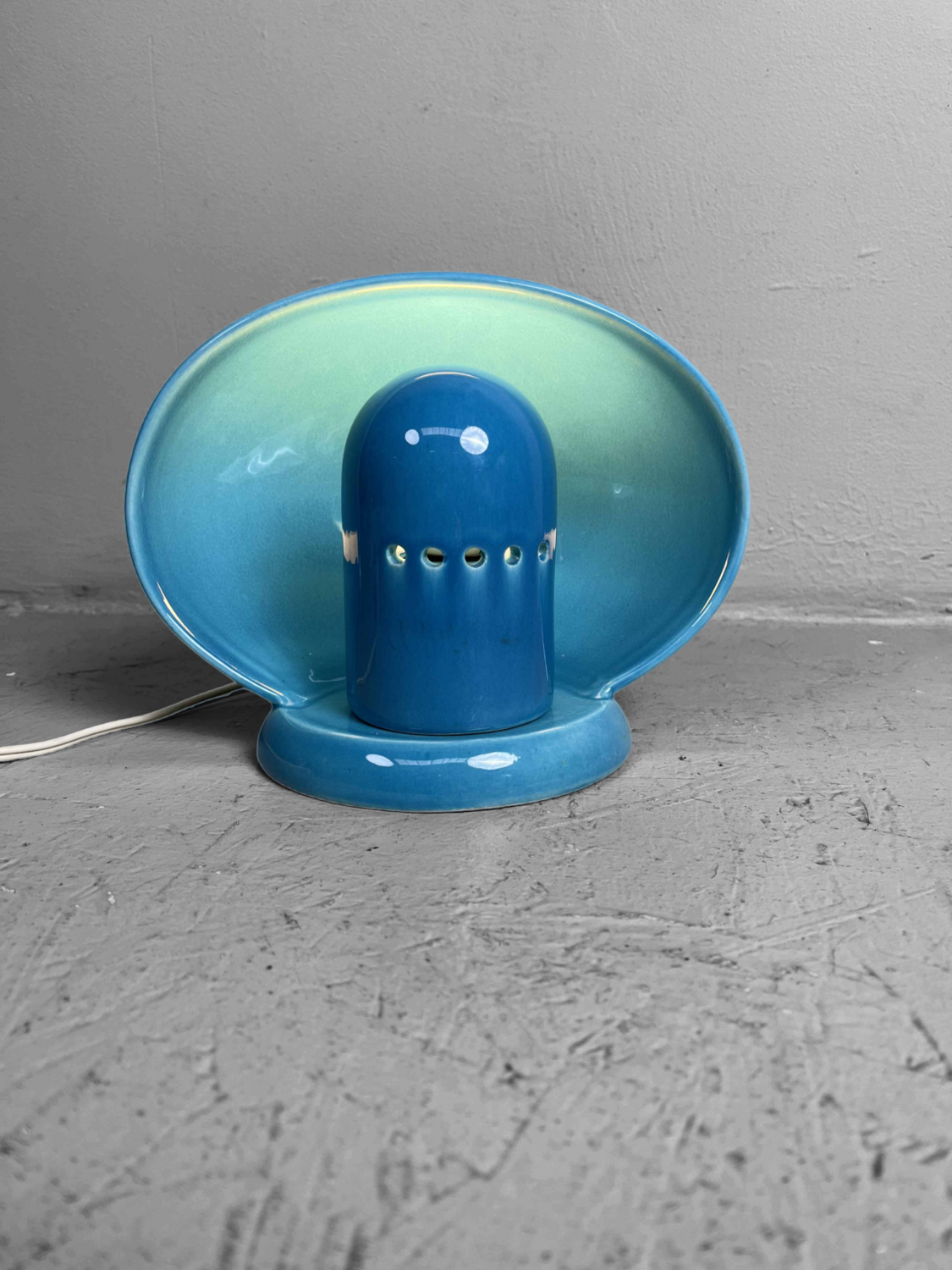 Blauwe Mid Century Ceramic Lamp SC3 door Marcello Cuneo, Italië