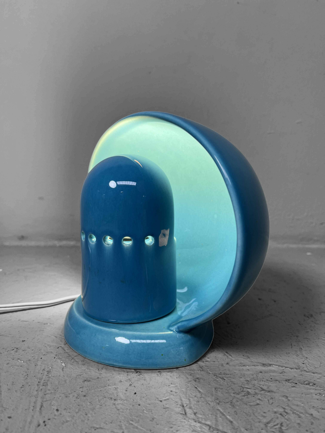Blauwe Mid Century Ceramic Lamp SC3 door Marcello Cuneo, Italië