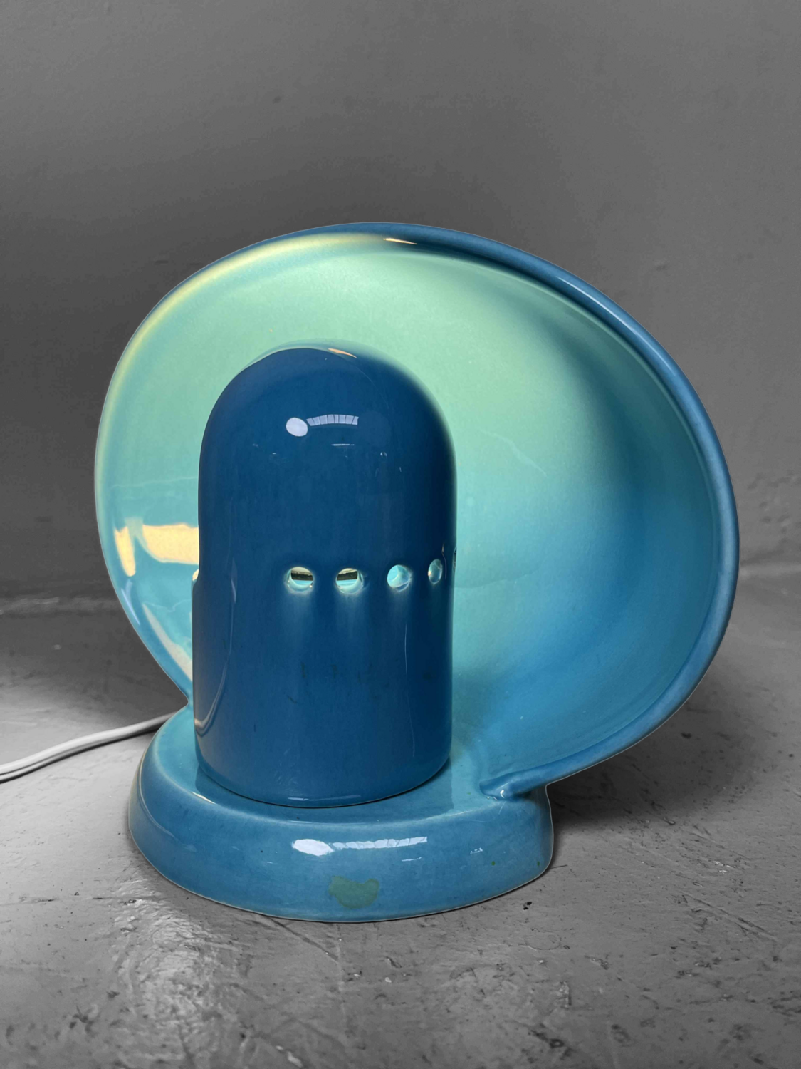 Blauwe Mid Century Ceramic Lamp SC3 door Marcello Cuneo, Italië