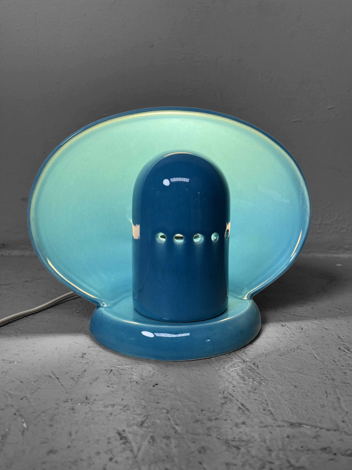 Blauwe Mid Century Ceramic Lamp SC3 door Marcello Cuneo, Italië