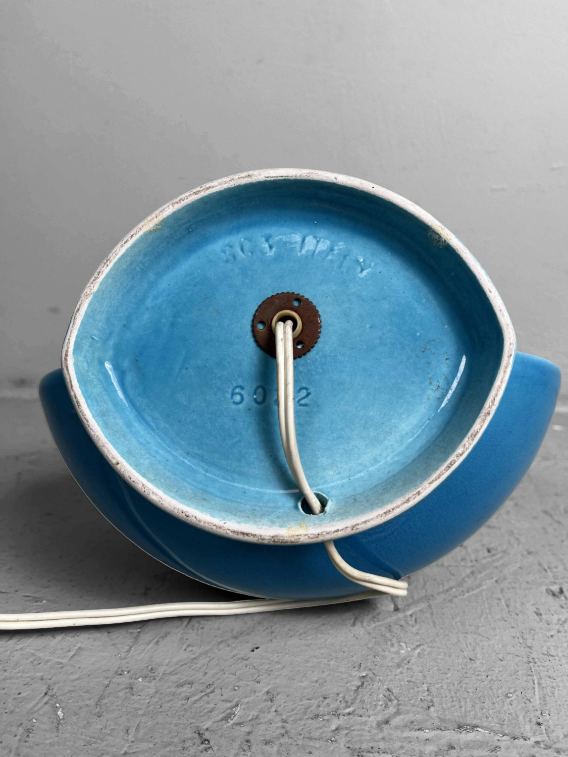 Blauwe Mid Century Ceramic Lamp SC3 door Marcello Cuneo, Italië
