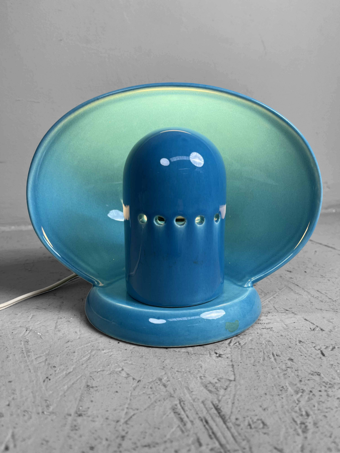 Blauwe Mid Century Ceramic Lamp SC3 door Marcello Cuneo, Italië