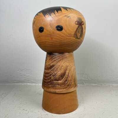 Grote Vintage Creative Sosaku Kokeshi van Watanabe Masao 'Chameko'