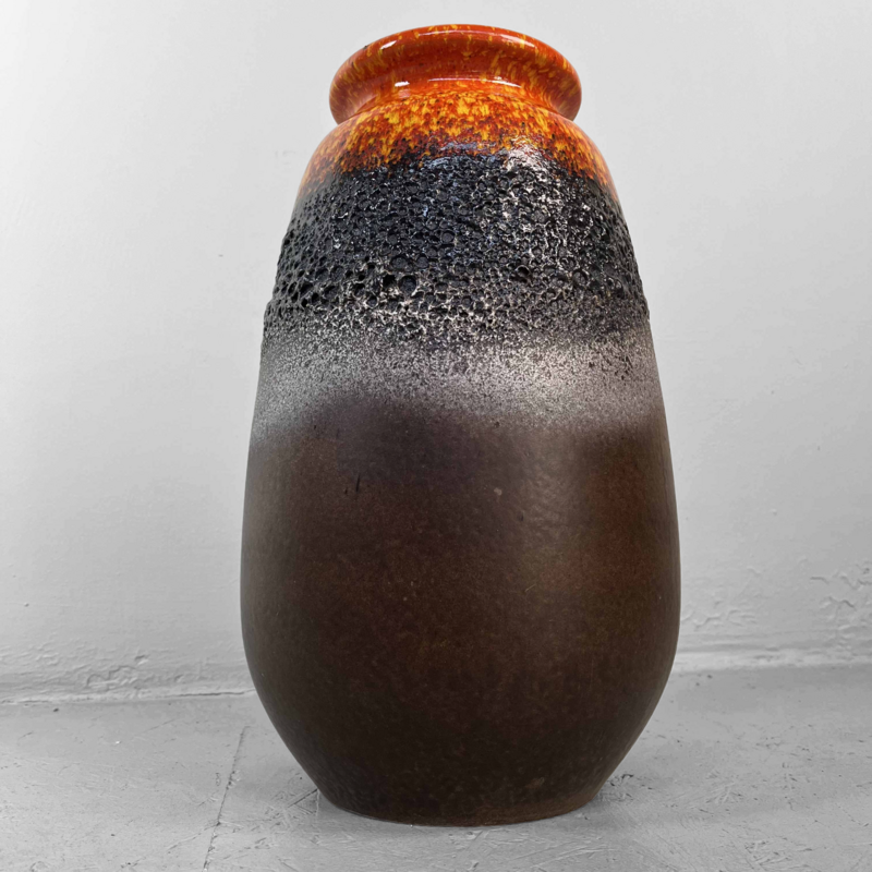 Mid Century Glazed Ceramic Lava Vase, Germany.