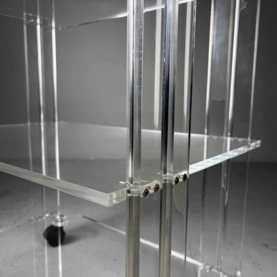 Mid Century Acrylic Glass Trolley Italy 70s