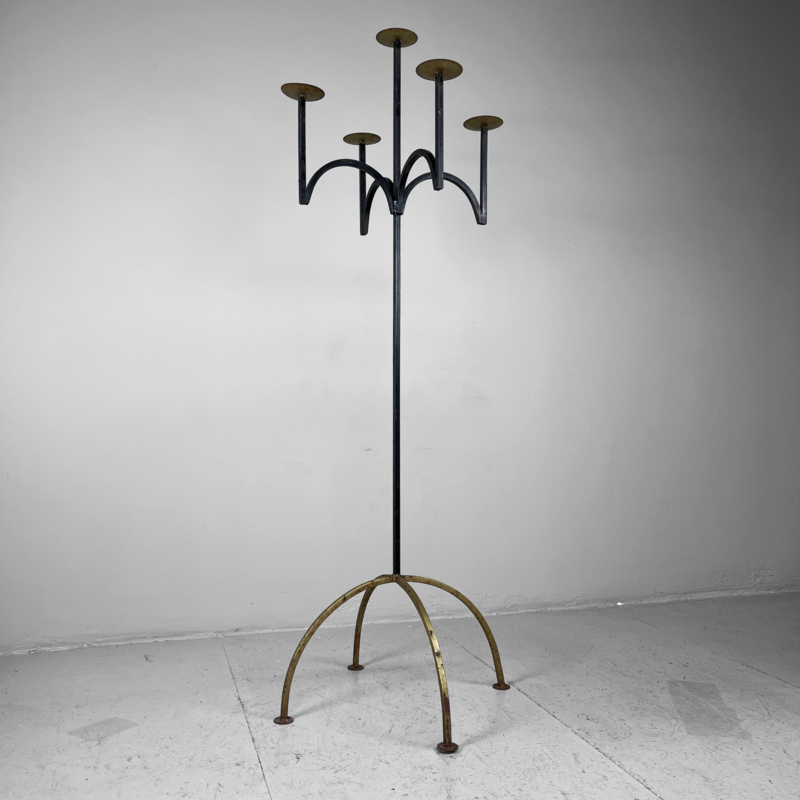 Tall Wrought Iron Candlestick 1970s