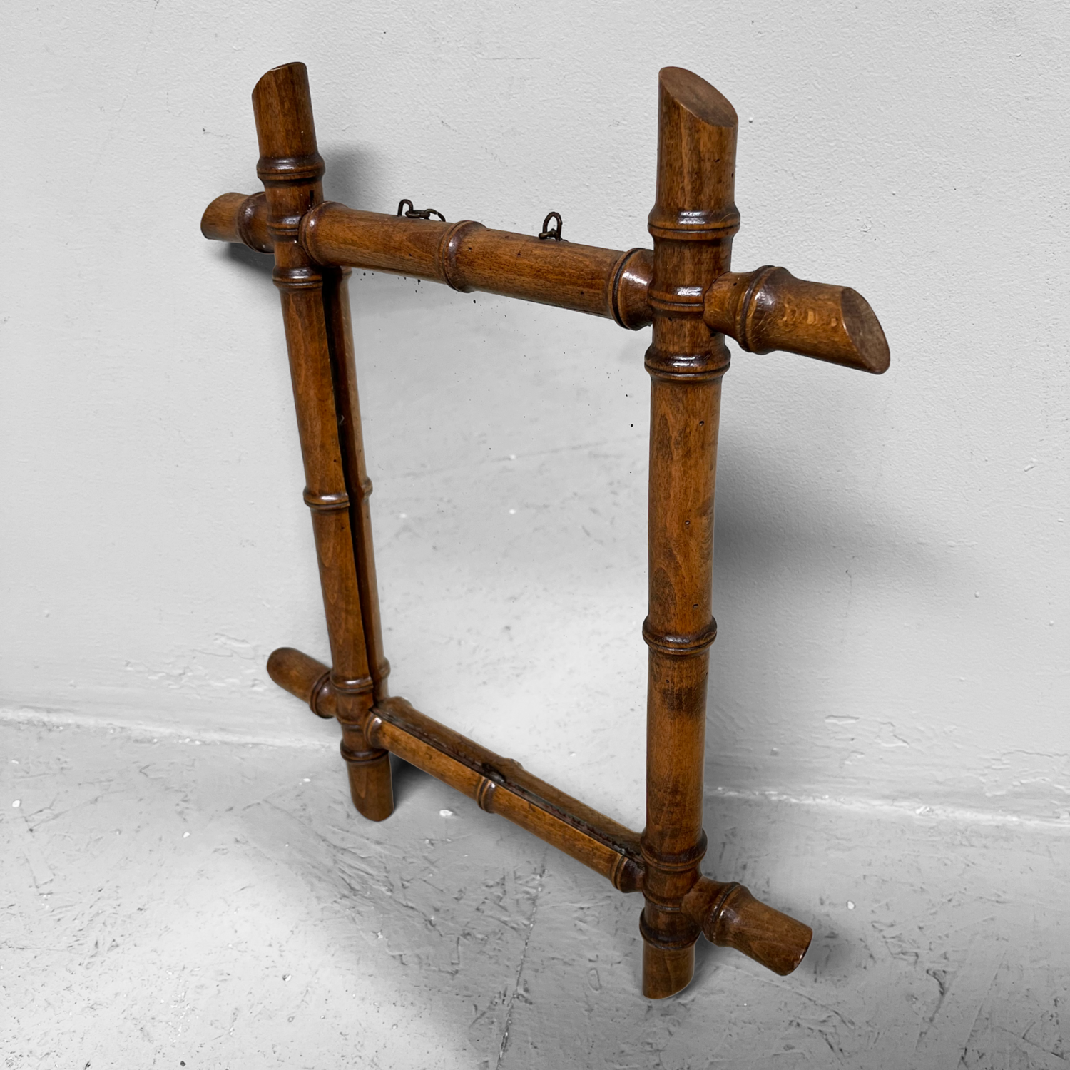 Vintage Faux Bamboo Mirror 50s