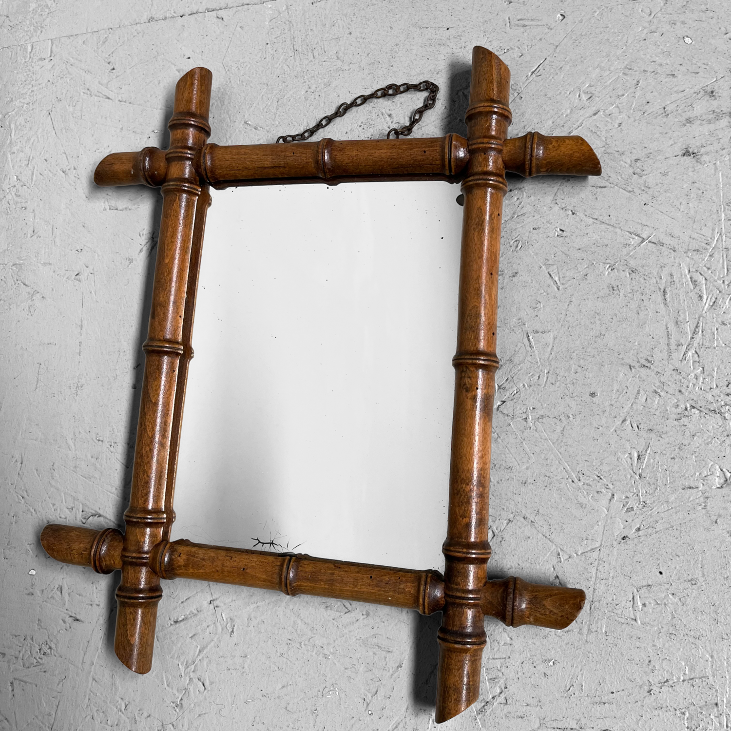 Vintage Faux Bamboo Mirror 50s